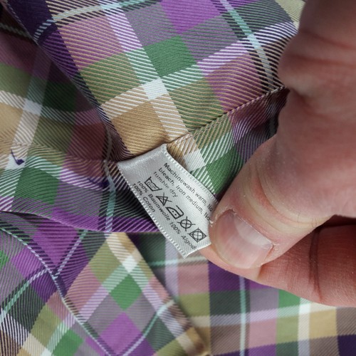 Eton Mens Shirt 16 41 Check Button Down Collared Casual Slim Fit Adult Cotton - Picture 11 of 12