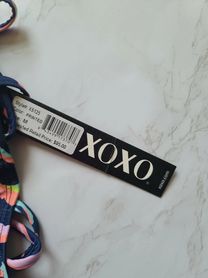 XOXO купальный костюм средний высоты шеи глубокий погружения многоцветный новый с Ярлыками розничной $95 быстрая доставка! - Изображение 4 из 4