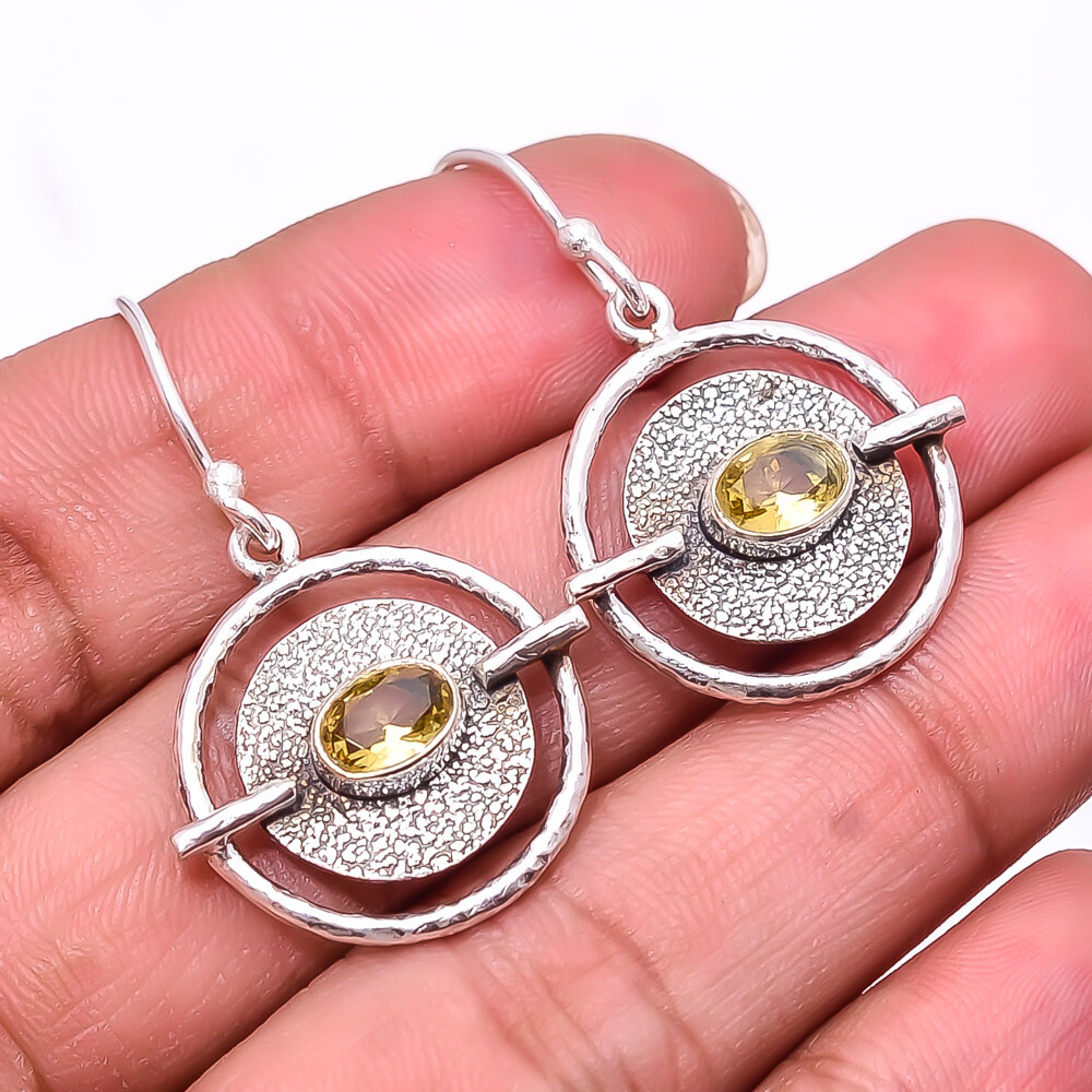 Citrine Gemstone 925 Sterling Silver Earring 1.56