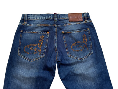 DSquared2 Dean & Dan Mens 32x33 Blue Straight Jeans Made in Italy