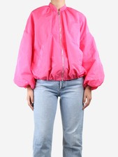 Msgm Pink Puff-sleeved Bomber Jacket - Size Uk 6