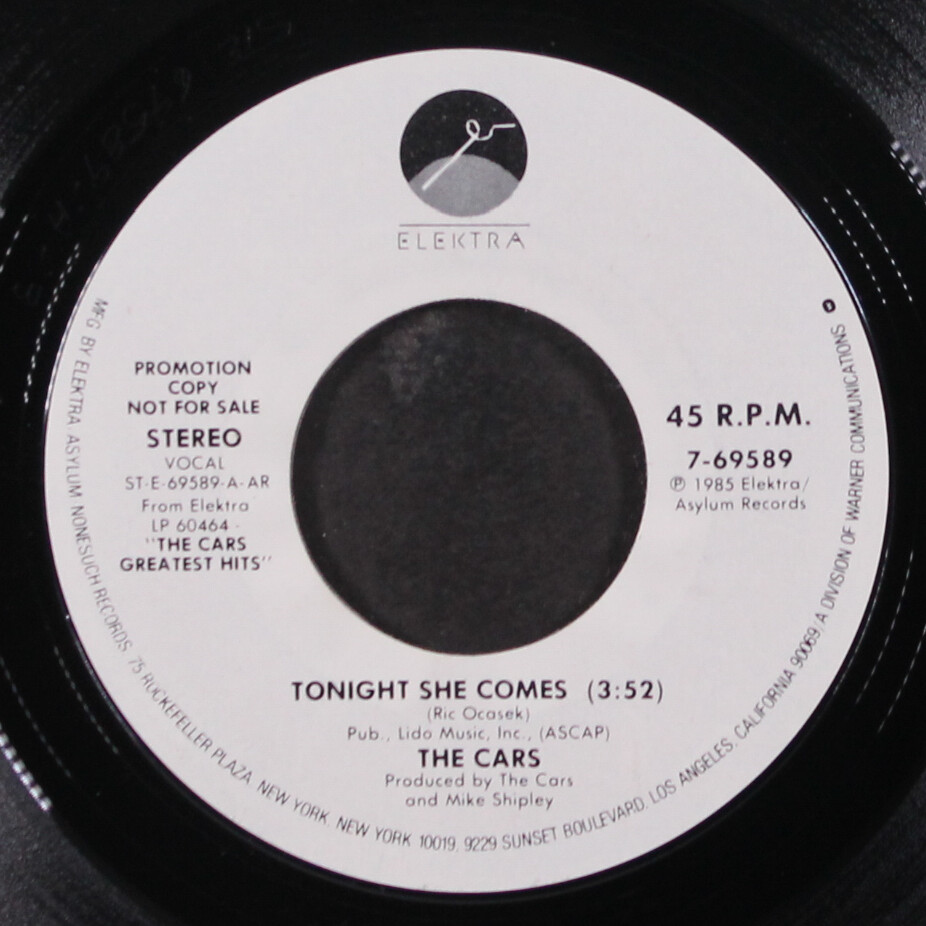 CARS: tonight she comes / same ELEKTRA 7" Single 45 RPM