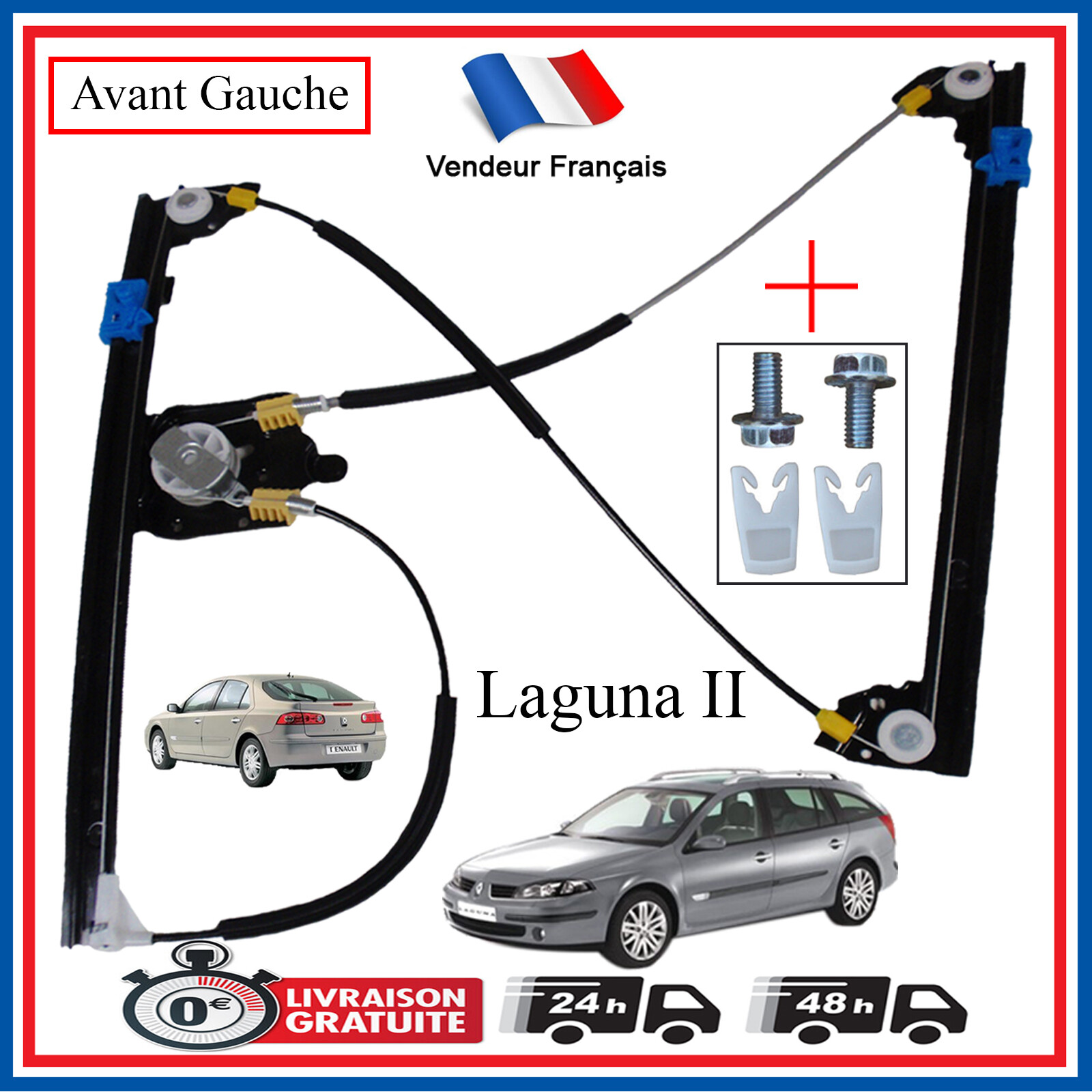 Lève-vitre électrique AVG haute durabilité pour Renault conforme OEM 8200000937