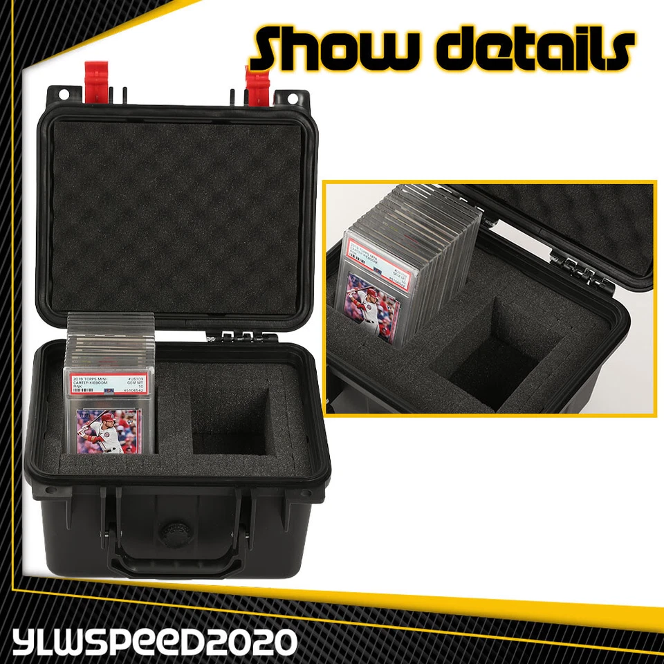 50CT Graded Card Storage Box Travel Waterproof Case Slab Holder &Protector Black - Image 4 of 4