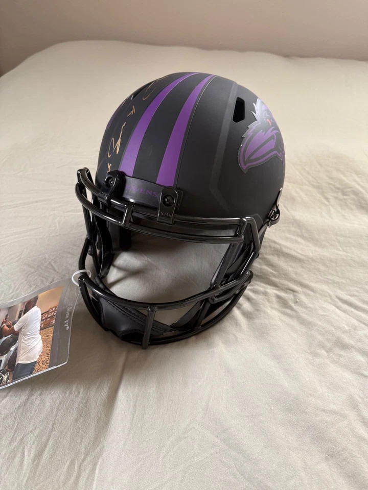 Derrick Mason Signed Baltimore Ravens F/S Eclipse Speed Helmet- Beckett W Holo - Image 4 of 4