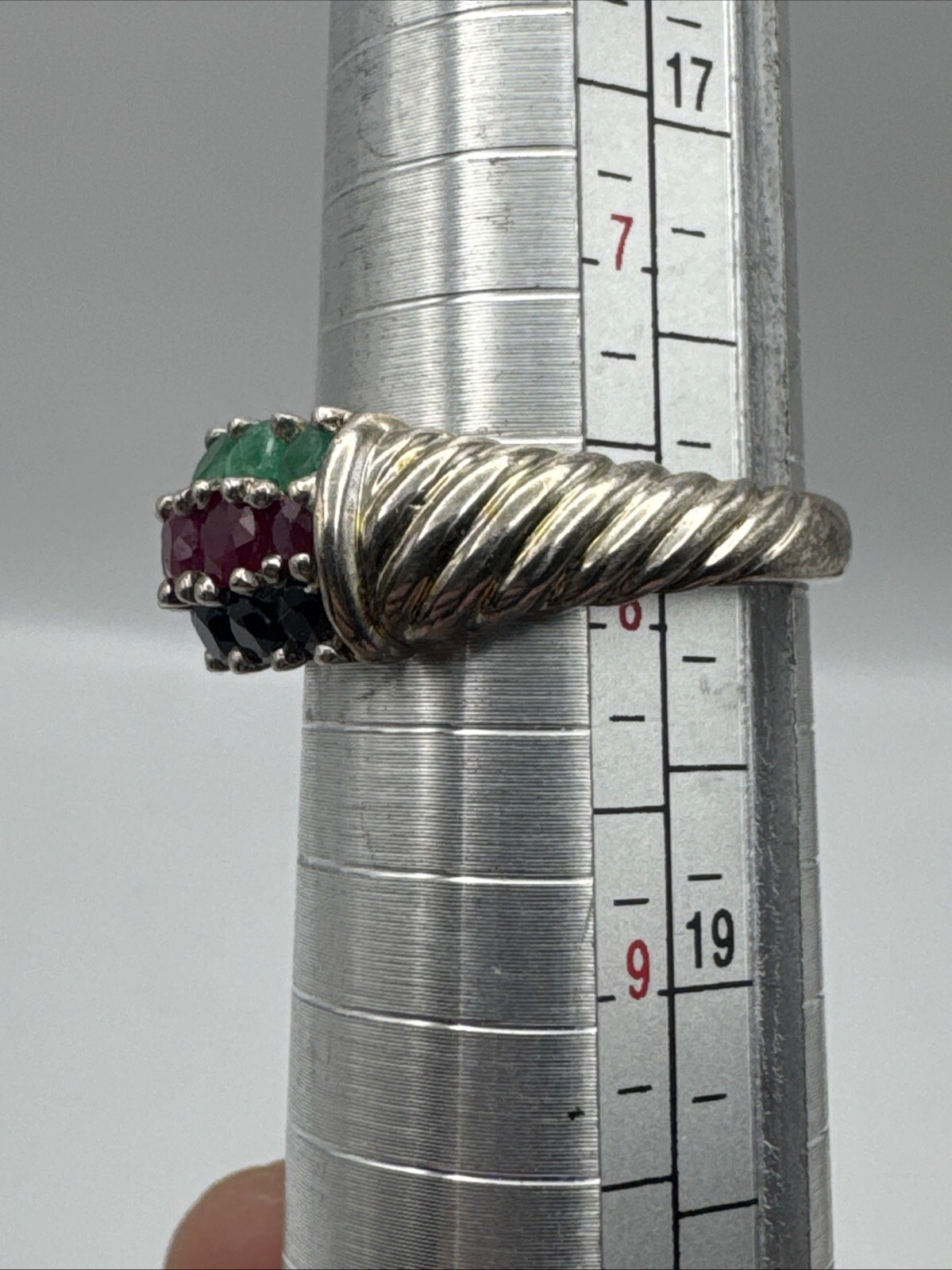 QVC Ruby Emerald Sapphire Multi-stone Ring 925 St… - image 7