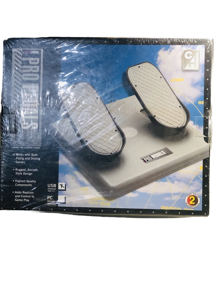CH Products Pro Pedals USB Flight Rudder Simulator PPU99US Gaming Sim Controller - Image 2 of 4