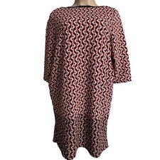 Avon Signature Collection Shift Dress Women Sz 20W Geometric Buttons Modified