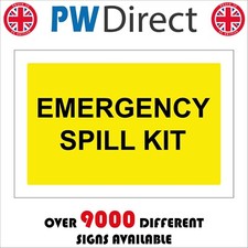 SIGN Emergency Spill Kit COSHH Hazardous Clean Waste Liquid Contaminated HA092P