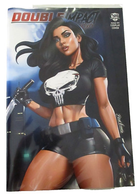 TRADE BRIAN MIROGLIO COVER ARTIST DOUBLE IMPACT PUNISHER TRADE C2E2 COA TT55