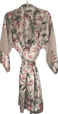 Inner Most Vintage Womens Gold And Sheer With Floral Robe