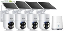 SOLIOM- 5MP Security Cameras Wireless Outdoor, No Subscription,4-Cam Pack, Solar