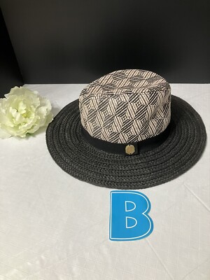 Vince Camuto Two Toned Straw Hat Vince Camuto Sun Hat Paper Straw Beach Hat Panama White NWT  main image 3