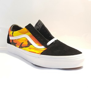 vans old skool camo orange