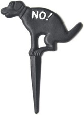 No Pooping Dog Yard Sign 7.8" x 10.6" Cast Iron Stop Dogs 10 6x10 6 inch