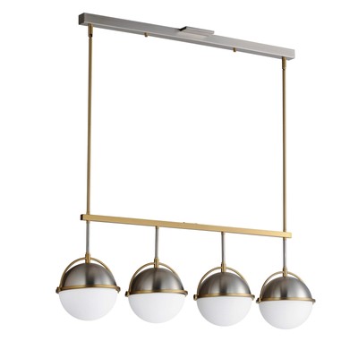 Maxim Duke 12414SWSNSBR Linear Pendant Light Fixture - Satin Nickel, Satin Brass