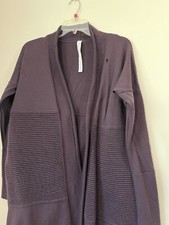 Lululemon Sit In Lotus Wrap II Cardigan Merino Wool Thrashed Holes Crafter Proj