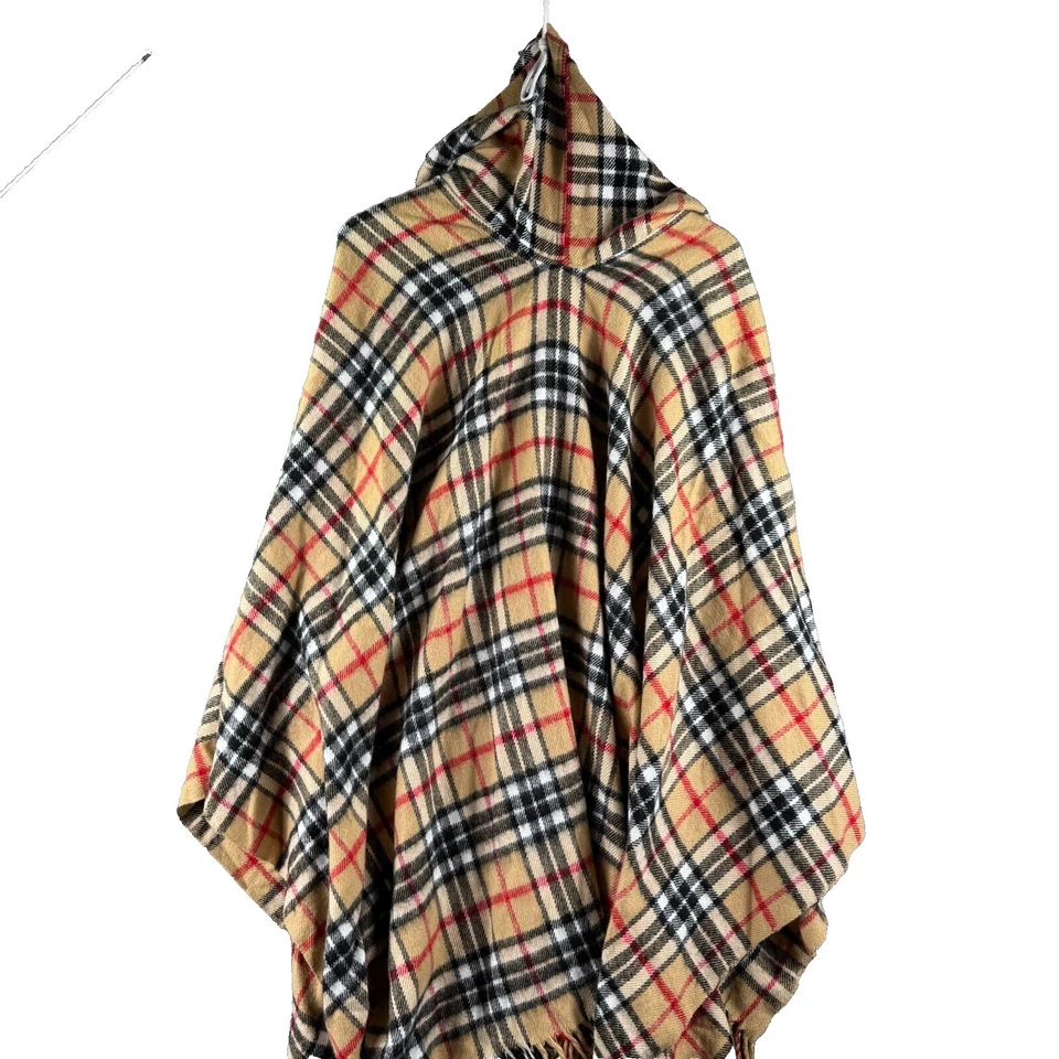 Xale James Pringle Weavers feminino OSFA poncho capa marrom Novacheck xadrez resort - Imagem 2 de 4