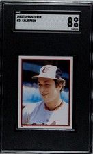 HOLIDAY AUTO PACKAGE! 1983 Topps MINI Sticker # 26 CAL RIPKEN JR. SGC 8/BOOK