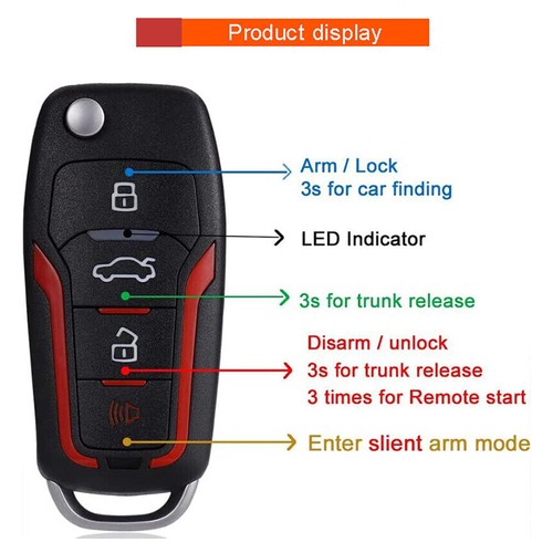 Smart Keyless Go Auto-Alarm mit PKE für DC12V Fahrzeuge Keyless Entry System App - Picture 10 of 24