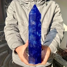 1PC Blueberry Quartz Crystal Obelisk Tower Point Smelting Stone Mineral Specimen