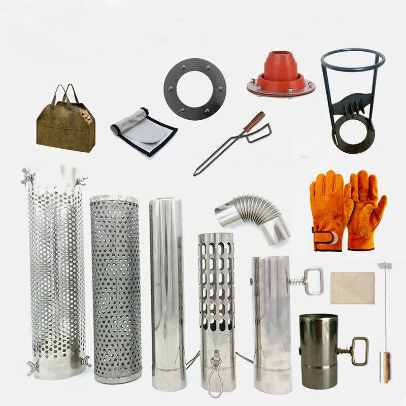 Camping Wood Stove Accessories Wood Tent Stove Stainless Steel Chimney Bend Pipe | eBay
