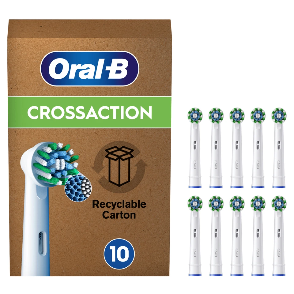 10 cross nero Oral-B Cross Action Testine Spazzolino Elettrico ORIGINALI