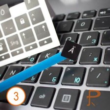 Adesivi TASTIERA TEDESCO lettere bianco GERMAN Deutsch per Pc e Portatile!