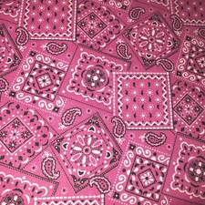 FLAMINGO PINK - Blazin' Bandana 100 cotton fabric by the yard 36 x 44 inches