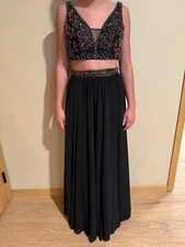 Formal Dress, Black, Two-Piece, Size 6