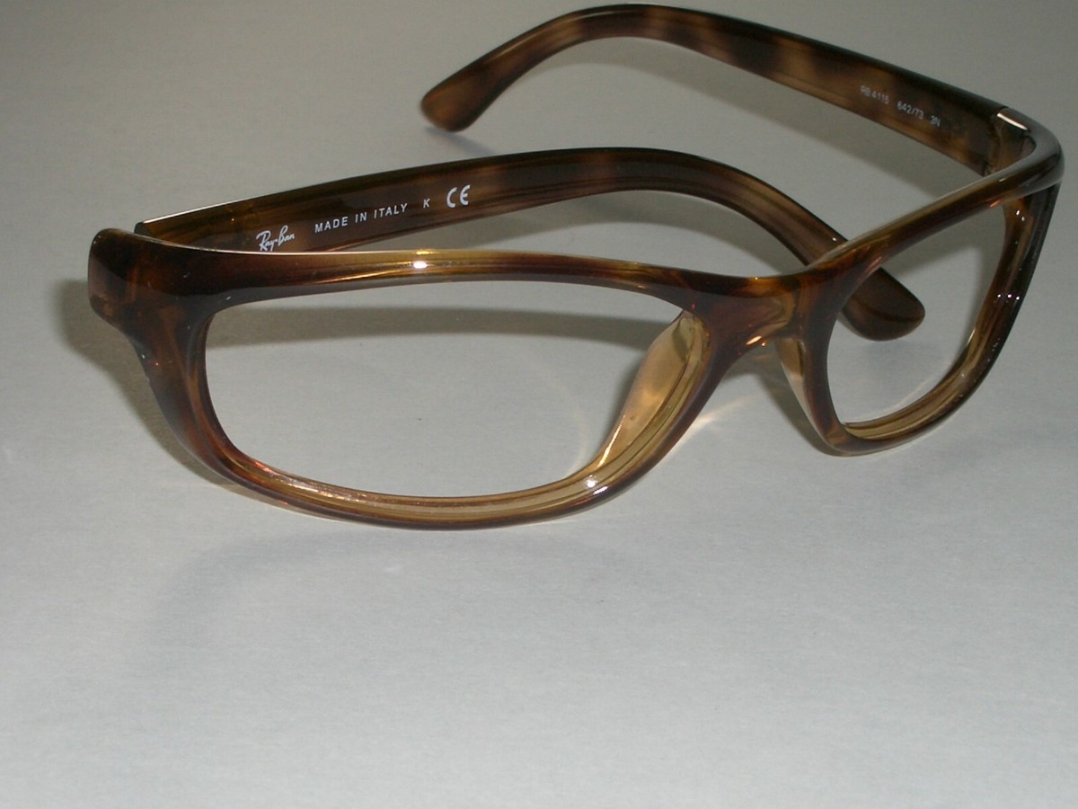 RAY-BAN RB4115 GLOSSY TORTOISE SLEEK PREDATORS WRAP SUNGLASSES