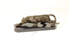 Sculpture Panthère en bronze Sur un marbre noir D'après "Barye"