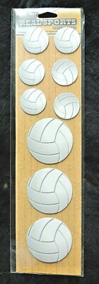 9pc Volleyball Chipboard Sticker Embellishments Real Sports Reminisce RS-139 NIP