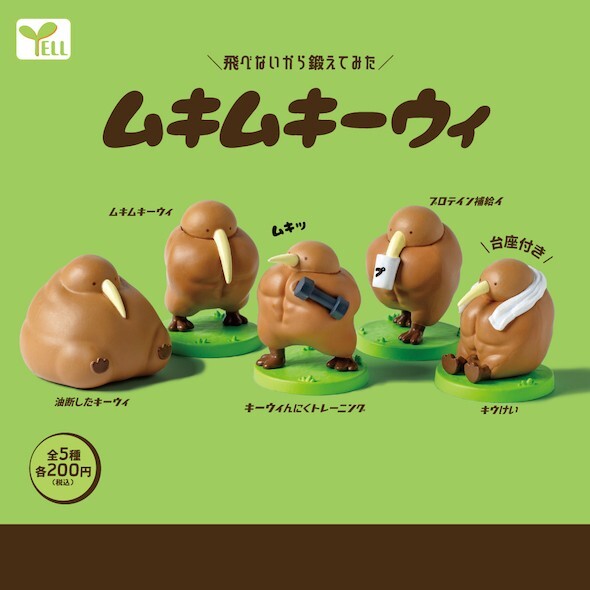 Capsule Toy Muscular kiwi -No flying, so we worked out.- figure