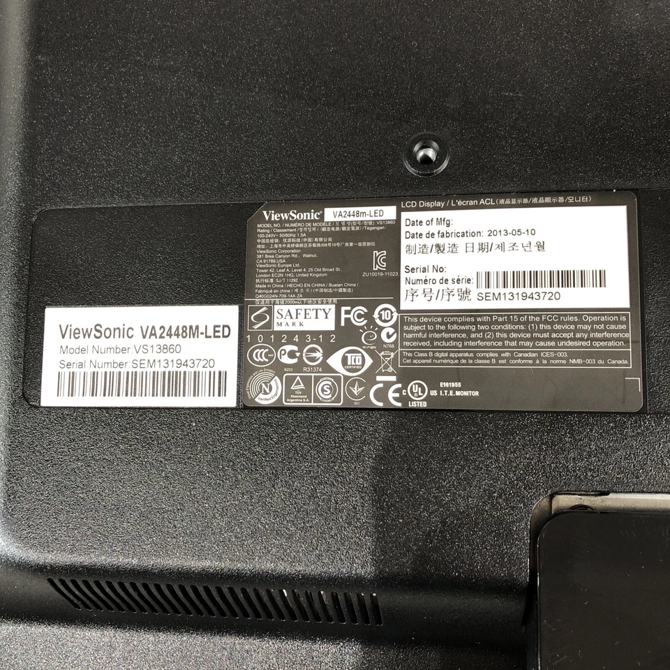 ViewSonic 24" VA2448m-LED Monitors 1920x1080 - DVI, VGA VESA - - Image 4 of 4