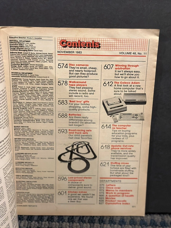 1983 November Consumer Reports Magazine, Brand-Name Reports (MH610) - Image 2 of 2