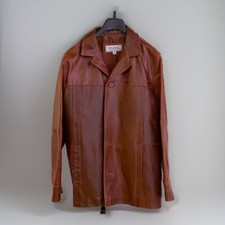 Wilsons Leather Car Coat Jacket 4 Button Genu...