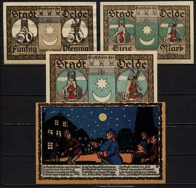 [17030] - 4 x Notgeld OELDE, Stadt, 50 Pf - 5 Mk, 1920/1921. G/M 1007.1 ...