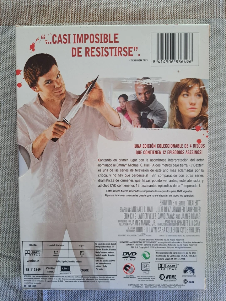 DVD DEXTER TRES TEMPORADAS COMPLETAS - ENVIO CERTIFICADO INCLUIDO - Imagen 3 de 4