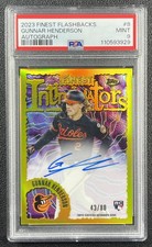 GUNNAR HENDERSON PSA 9 2023 TOPPS FINEST FLASHBACKS #8 ROOKIE AUTO RC 43/80