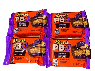 New Reeses 4-Pack PB&J Peanut Butter Grape Jelly  Chocolate Cups