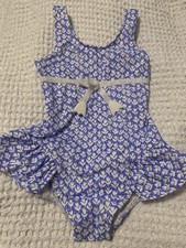 Florence Eiseman Floral Bathing Suit Swimsuit 1pc NWOT Peri Blue Tulip 2T Beach