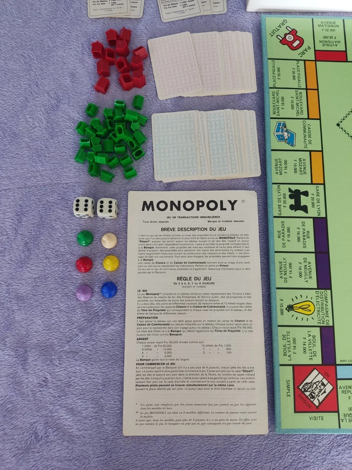 🎮 Jeu de socièté complet Monopoly Parker Brothers USA 1974 🎮 - Photo 4/4