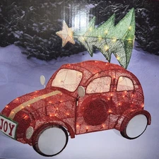 New “Winter wonder Lane” VW Car/tree 35 in. 60 Lights Indoor/Outdoor