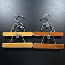 Lot of 4 Wooden Vintage 60s Coat Pant Clamp Hangers Harmony House