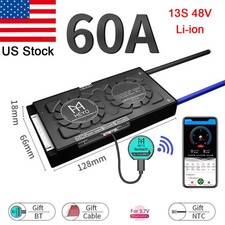US 13S 48V BMS 60A Li-ion Battery Protection Board Balancer Smart Bluetooth UART