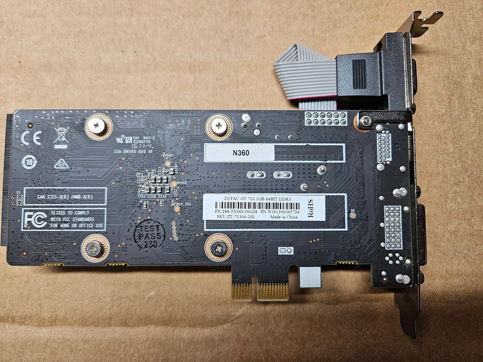 Zotac ZT-71304-20L graphics PCI-E 64BIT card, NVIDIA GeForce GT 710 1GB GDDR3 - Image 3 of 3