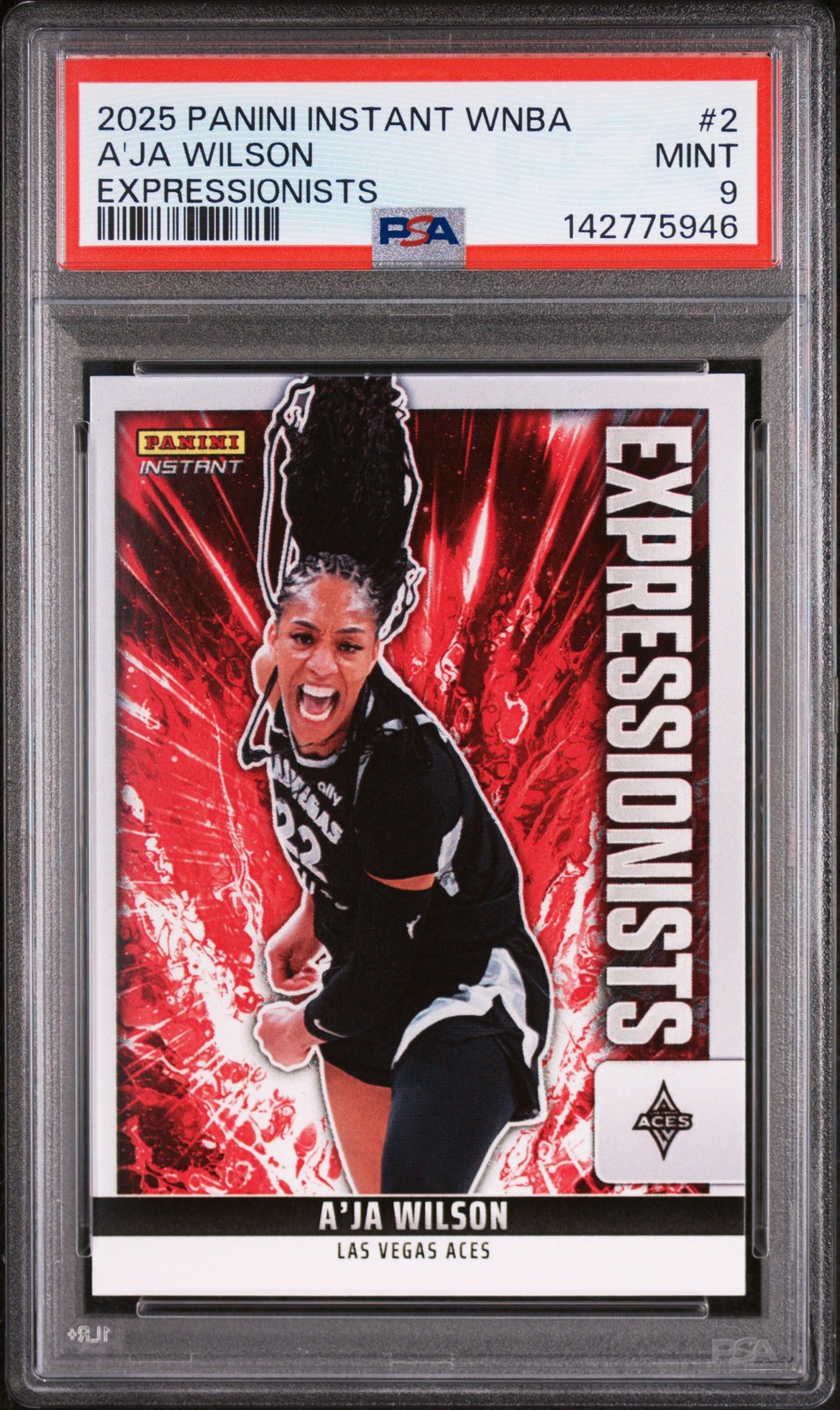 2025 PANINI INSTANT WNBA EXPRESSIONISTS #2 A'JA WILSON PSA 9