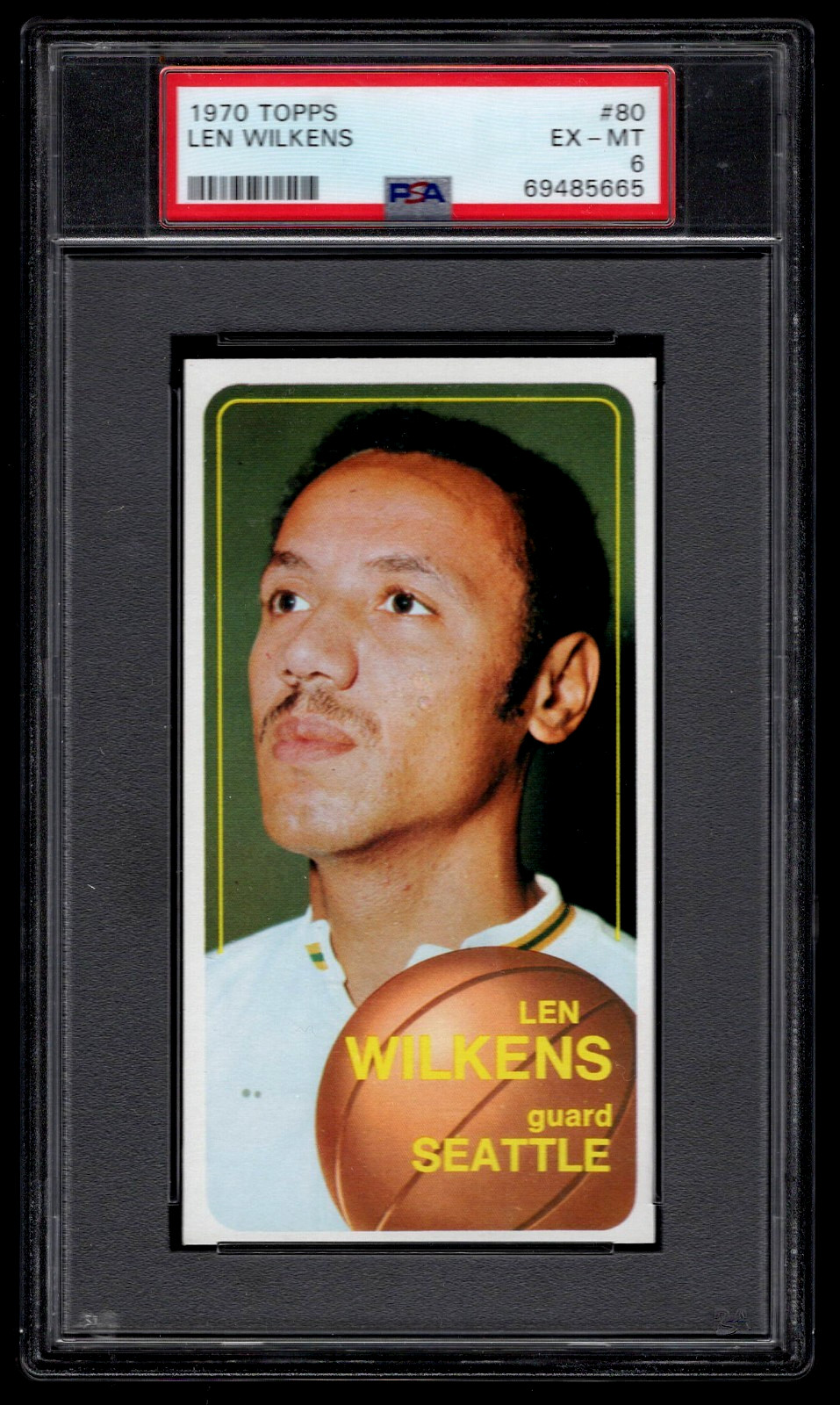LEN WILKENS 1970 TOPPS BASKETBALL CARD #80 PSA 6 EX-MT HOF SEATTLE LENNY