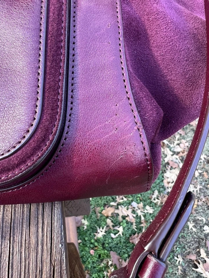 BOLSO DE MANO RALPH LAUREN Berwick Mediano Marley Vachetta Borgoña CUERO Foto 4 de 4